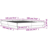 Bed Frame without Mattress Sonoma Oak 135x190 cm - Extra Image