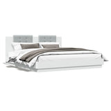 Bed Frame without Mattress White 183x203 cm King - Front View