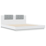 Bed Frame without Mattress White 183x203 cm King - Side View