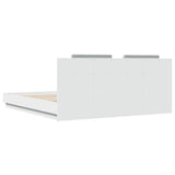 Bed Frame without Mattress White 183x203 cm King - Rear View