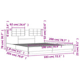 Bed Frame without Mattress White 183x203 cm King - Extra Image