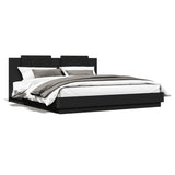 Bed Frame without Mattress Black 183x203 cm King - Front View