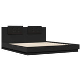 Bed Frame without Mattress Black 183x203 cm King - Side View