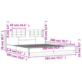 Bed Frame without Mattress Black 183x203 cm King - Extra Image