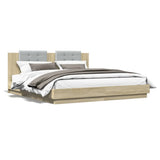 Bed Frame without Mattress Sonoma Oak 183x203 cm King - Front View