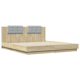 Bed Frame without Mattress Sonoma Oak 183x203 cm King - Side View