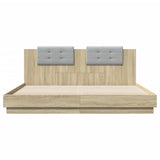 Bed Frame without Mattress Sonoma Oak 183x203 cm King - Top-Down View