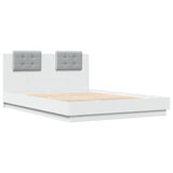 Bed Frame without Mattress White 150x200 cm - Side View