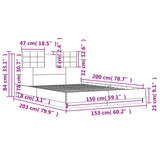 Bed Frame without Mattress White 150x200 cm - Extra Image