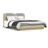 Bed Frame without Mattress Sonoma Oak 150x200 cm - Front View