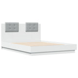 Bed Frame without Mattress White 135x190 cm - Side View