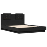 Bed Frame without Mattress Black 135x190 cm - Side View