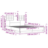 Bed Frame without Mattress Black 135x190 cm - Extra Image