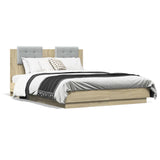 Bed Frame without Mattress Sonoma Oak 135x190 cm - Front View