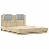 Bed Frame without Mattress Sonoma Oak 135x190 cm - Side View