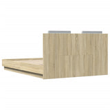Bed Frame without Mattress Sonoma Oak 135x190 cm - Rear View