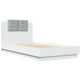 Bed Frame without Mattress White 90x190 cm - Side View