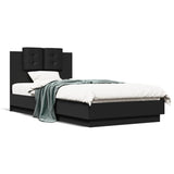 Bed Frame without Mattress Black 90x190 cm - Front View