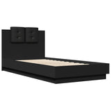 Bed Frame without Mattress Black 90x190 cm - Side View