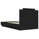 Bed Frame without Mattress Black 90x190 cm - Rear View