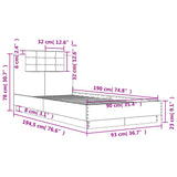 Bed Frame without Mattress Black 90x190 cm - Extra Image
