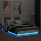 Bed Frame with LED without Mattress White 150x200 cm - Top-Down View