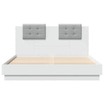 Bed Frame with LED without Mattress White 150x200 cm