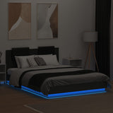 Bed Frame with LED without Mattress Black 150x200 cm - Top-Down View