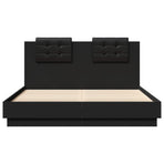 Bed Frame with LED without Mattress Black 150x200 cm