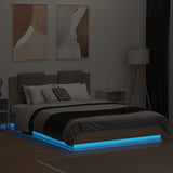 Bed Frame with LED without Mattress Sonoma Oak 150x200 cm - Top-Down View