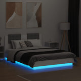 Bed Frame with LED without Mattress White 135x190 cm - Top-Down View