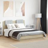 Bed Frame with LED without Mattress Sonoma Oak 135x190 cm