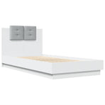 Bed Frame with LED without Mattress White 90x190 cm