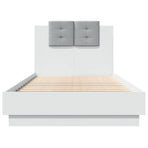 Bed Frame with LED without Mattress White 90x190 cm