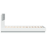 Bed Frame with LED without Mattress White 90x190 cm - Close-Up Angle