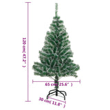 Artificial Christmas Tree 150 LEDs & Flocked Snow 120 cm - Low Angle