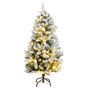 Artificial Hinged Christmas Tree 150 LEDs & Flocked Snow 120 cm
