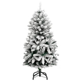 Artificial Hinged Christmas Tree 150 LEDs & Flocked Snow 120 cm - Top-Down View