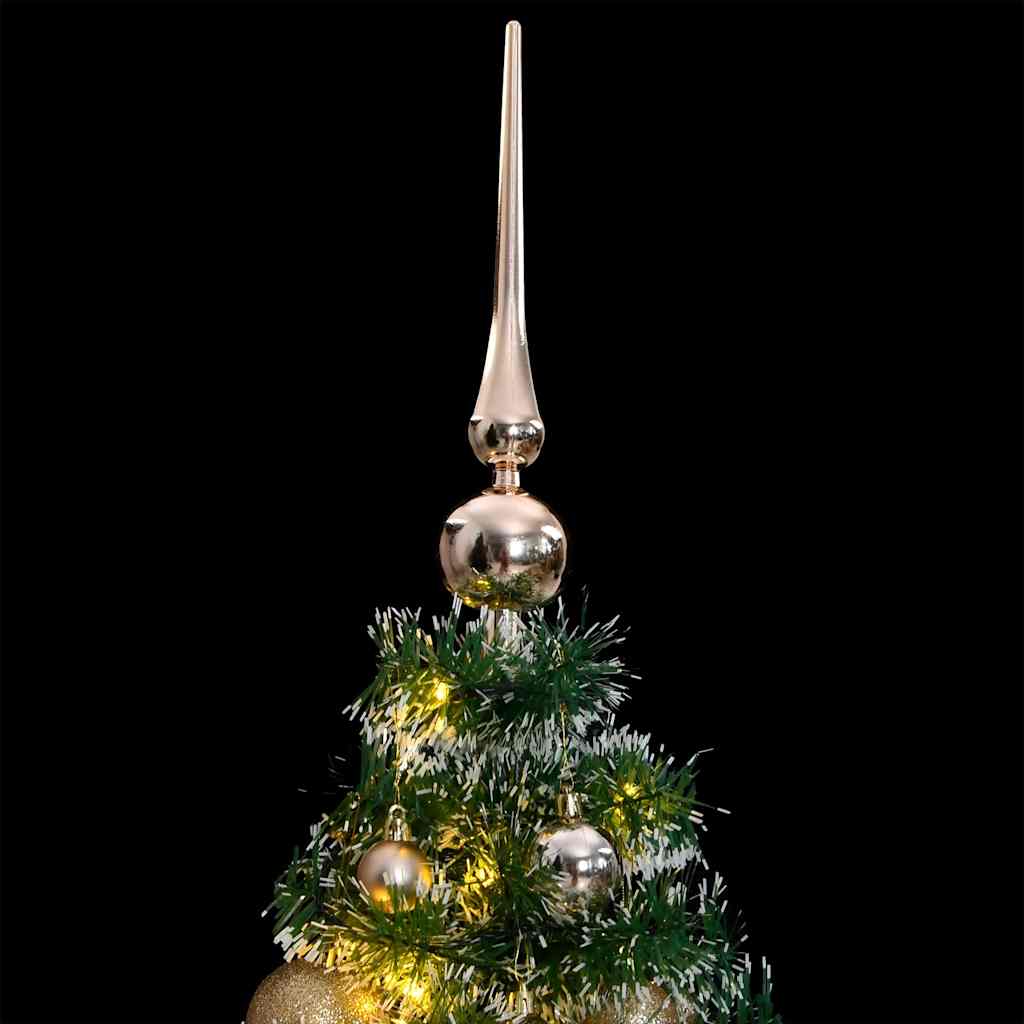 Artificial Christmas Tree with 150 LEDs&Ball Set&Flocked Snow 120 cm