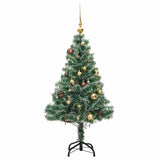 Artificial Christmas Tree with 150 LEDs&Ball Set&Flocked Snow 120 cm