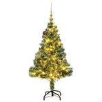 Artificial Christmas Tree with 150 LEDs&Ball Set&Flocked Snow 150 cm