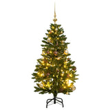 Artificial Hinged Christmas Tree with 150 LEDs & Ball Set 120 cm