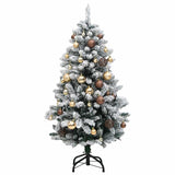 Artificial Hinged Christmas Tree with 150 LEDs & Ball Set 120 cm - Top-Down View