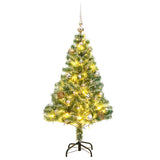 Artificial Christmas Tree with 150 LEDs&Ball Set&Flocked Snow 120 cm