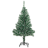 Artificial Christmas Tree with 150 LEDs&Ball Set&Flocked Snow 120 cm - 45-Degree Angle
