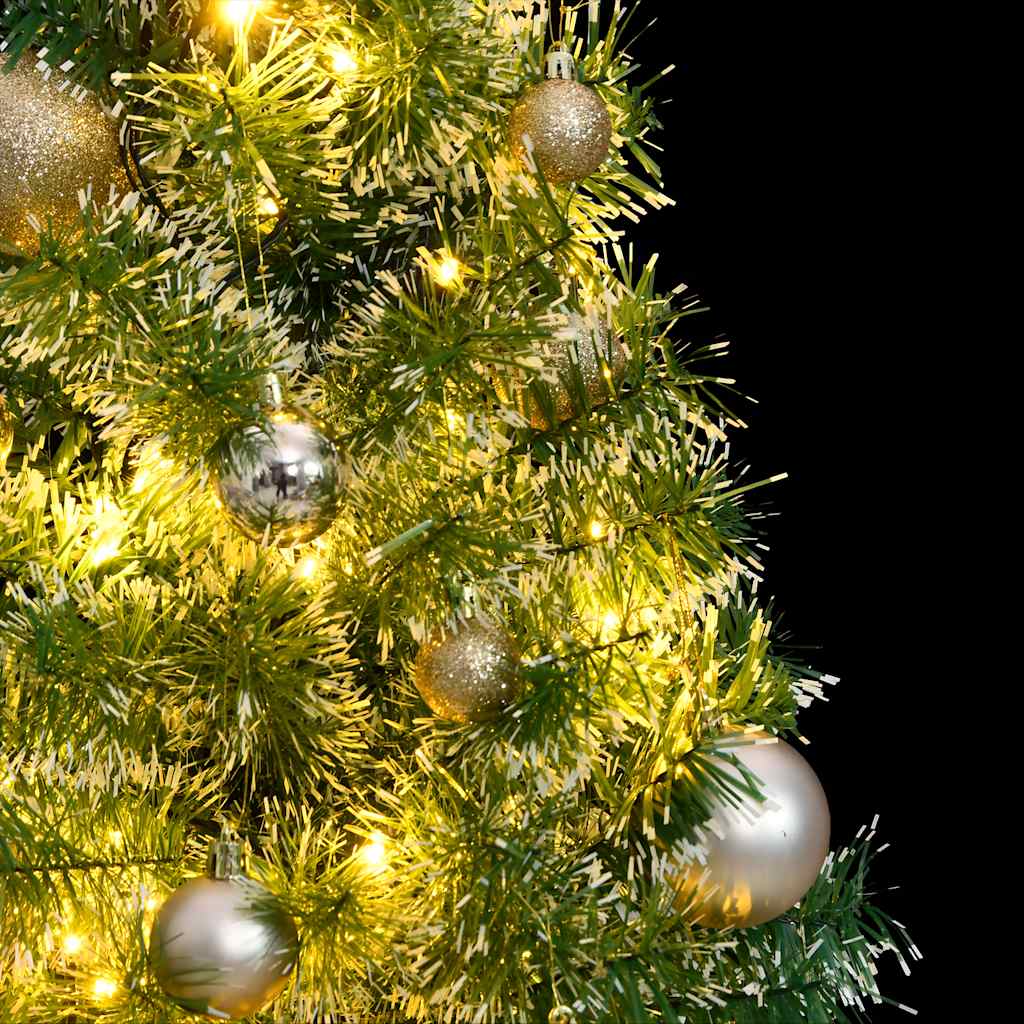 Artificial Christmas Tree with 150 LEDs&Ball Set&Flocked Snow 150 cm