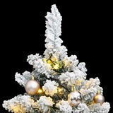 Artificial Hinged Christmas Tree with 150 LEDs & Ball Set 120 cm