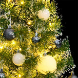 Artificial Christmas Tree with 150 LEDs&Ball Set&Flocked Snow 120 cm - Side View