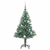 Artificial Christmas Tree with 150 LEDs&Ball Set&Flocked Snow 120 cm - Top-Down View
