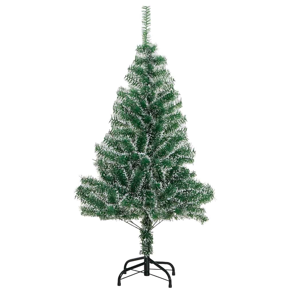 Artificial Christmas Tree with 150 LEDs&Ball Set&Flocked Snow 120 cm